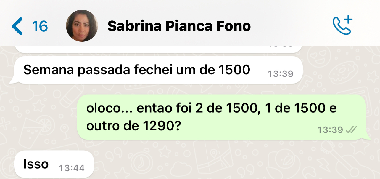 A Sabrina vendeu mais de R$4 mil em uma semana com a sua mentoria para cantores