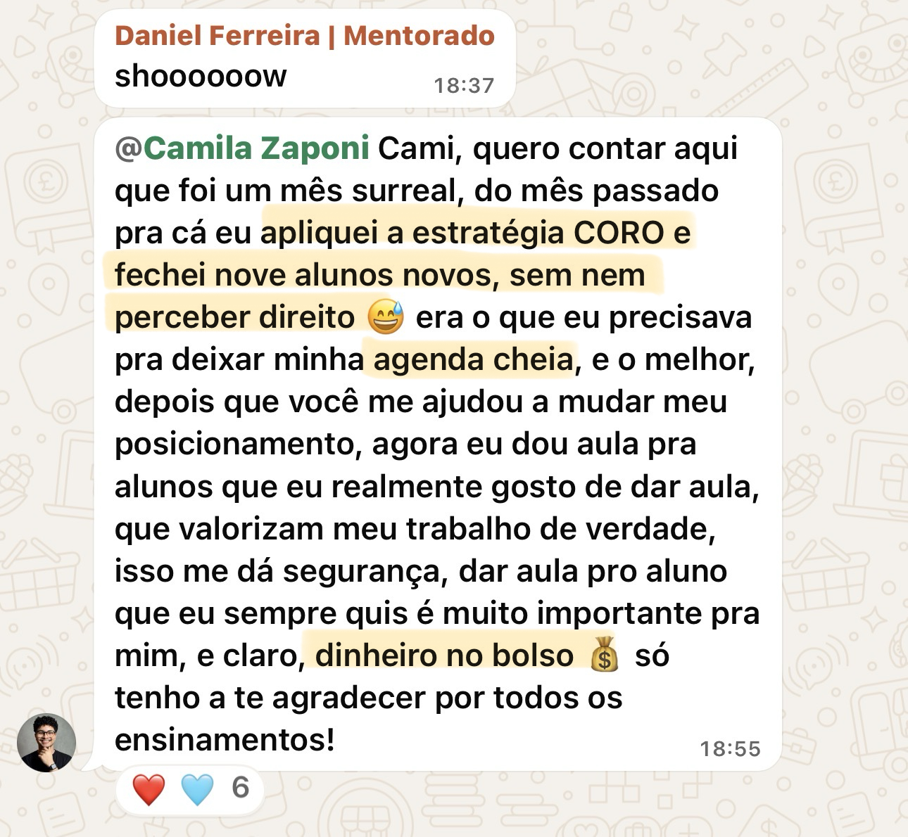 Depoimento de aluna