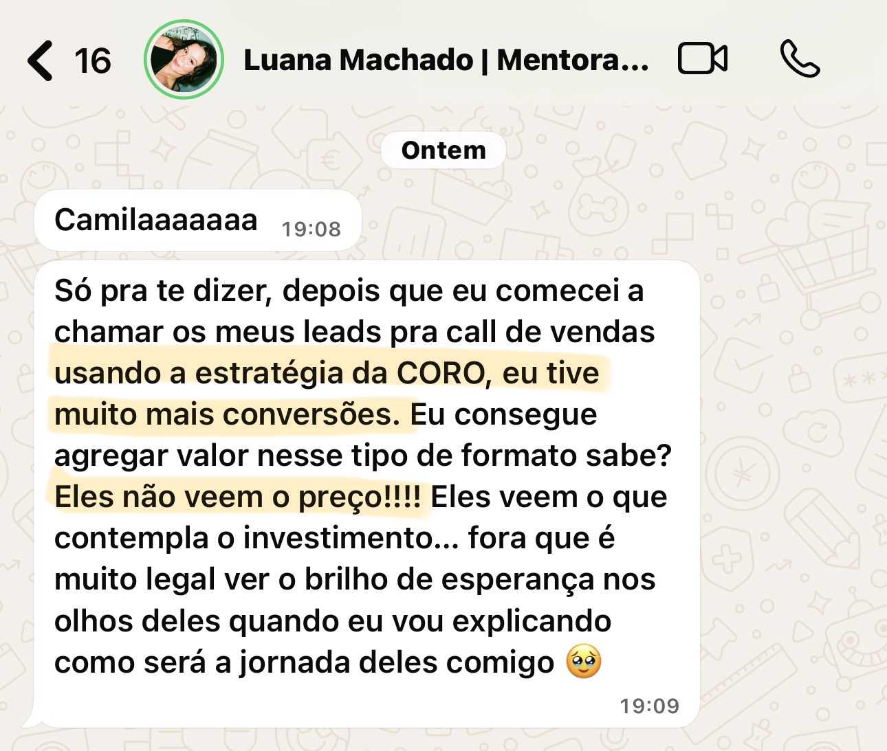 Depoimento de aluna